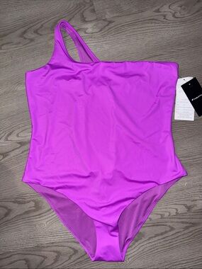 One-Shoulder Magenta Swimsuit